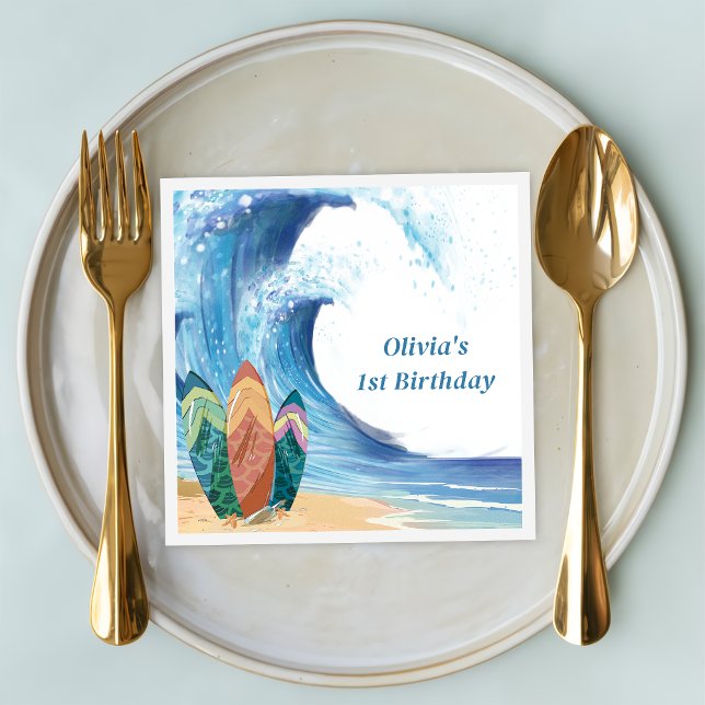 Surf Beach Birthday Party  Napkins (Creator Uploaded)