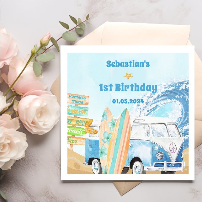 Surf Beach Birthday Party  Napkins (Creator Uploaded)