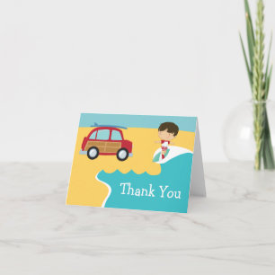 Surf Beach Birthday Party Thank You Card