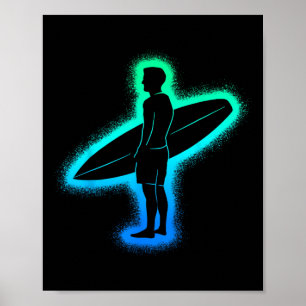Surf Beach Surfboard Surfers Men Kids Boys Surfing Poster