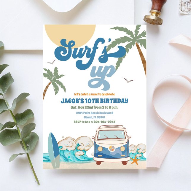 Surf Birthday Party Invitation (Creator Uploaded)