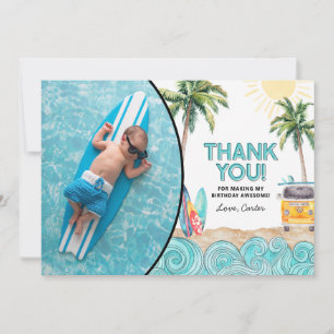 Surf Birthday Thank You Card