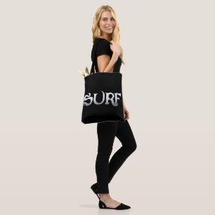 Surf black shoulder tote bag