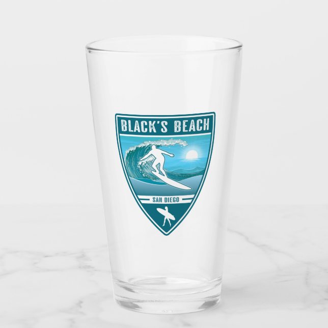 Surf Black's Beach San Diego Glass (Front)