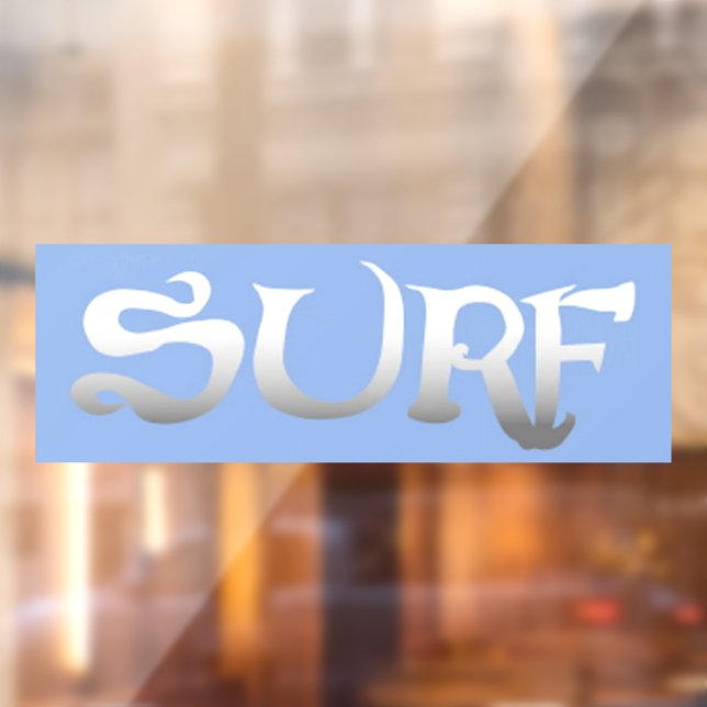Surf blue large window cling back stick (Sheet 2)