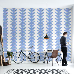 Surf blue smooth vinyl wallpaper