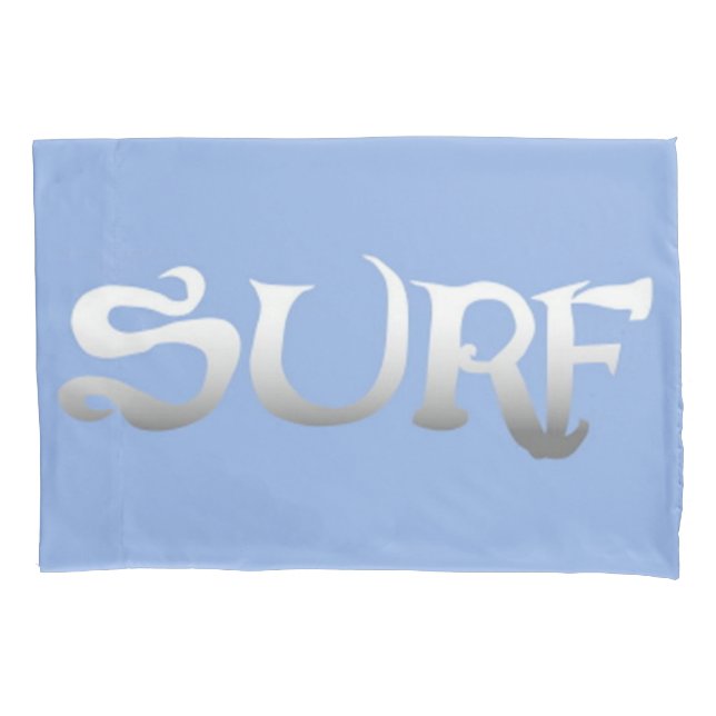 Surf blue standard pillowcase (Front)