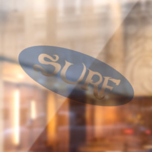Surf blue tilt see-thru window cling back stick