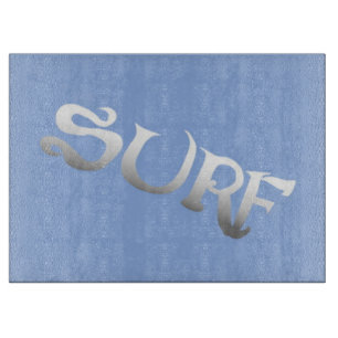 Surf blue tilted glass cutting board