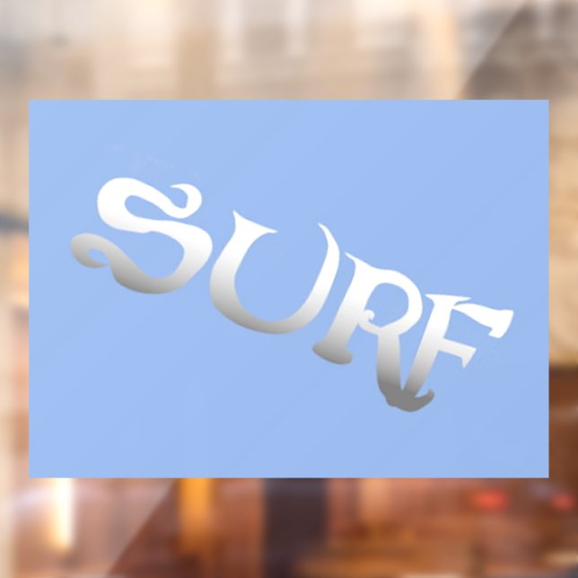 Surf blue tilted opaque window cling back stick (Sheet 2)