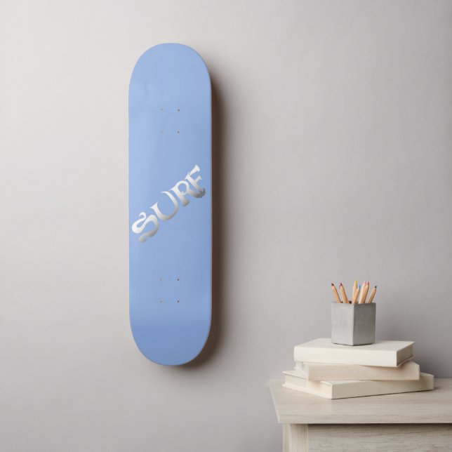 Surf blue tilted skateboard (Wall Art)