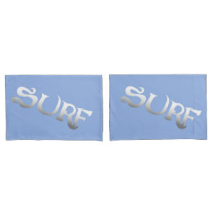 Surf blue tilted standard pillowcases 2 sided pair
