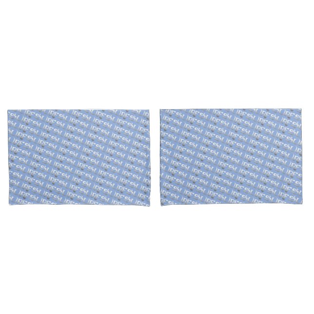 Surf blue tilted standard pillowcases pair (Front-Set)