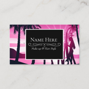 Surf board at sunrise business card