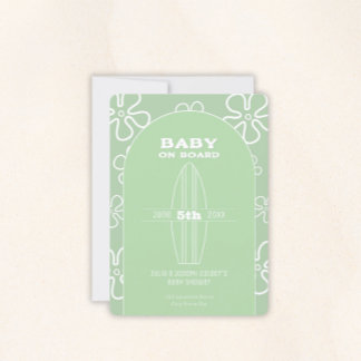 Surf Board Baby Shower - Custom Gender Neutral Invitation
