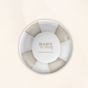 Surf Board Baby Shower Custom Paper Plate