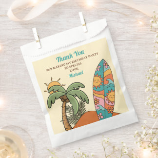 Surf Board Beach 1st Birthday Party Thank You  Favour Bags