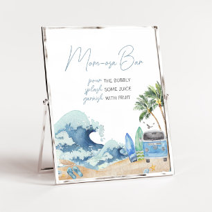 Surf Board Beach Baby Shower Mom Osa Bar Poster