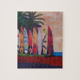 Surf Board Fence Wall at the Seaside Jigsaw Puzzle