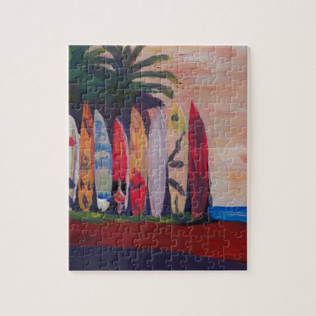 Surf Board Fence Wall at the Seaside Jigsaw Puzzle (Vertical)