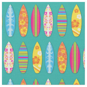 Surf Boards Cute Tropical Beach Sports Fabric