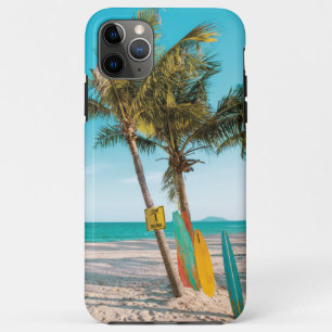 Surf boards on beach throw pillow Case-Mate iPhone case