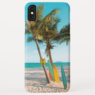 Surf boards on beach throw pillow Case-Mate iPhone case