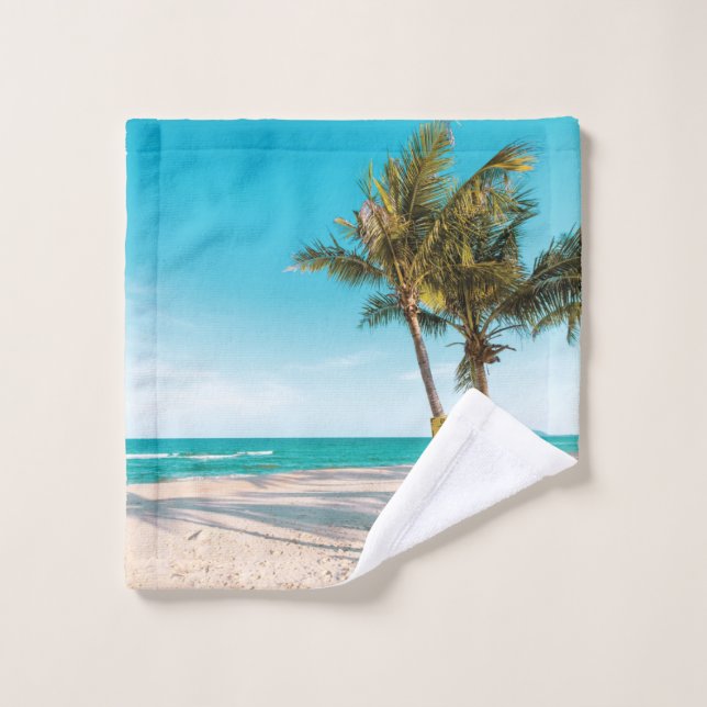 Surf boards on beach throw pillow wash cloth (Wash Cloth)