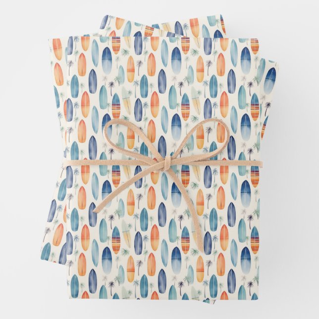 Surf Boards on Ivory Wrapping Paper Sheet (In situ)