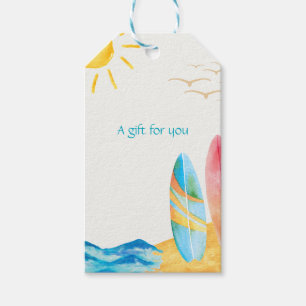 Surf Boards on Sand  Gift Tags