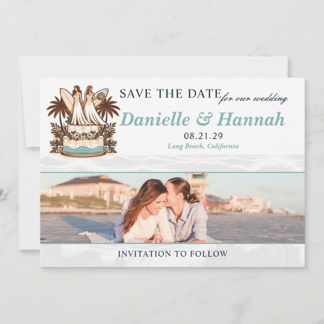 Surf Brides Wedding Save The Date (Front)