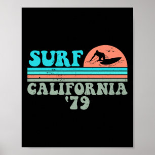 Surf California 79 Vintage Grunge Surfing Poster