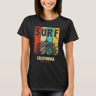 Surf California Coast Summer Riding Waves T-Shirt