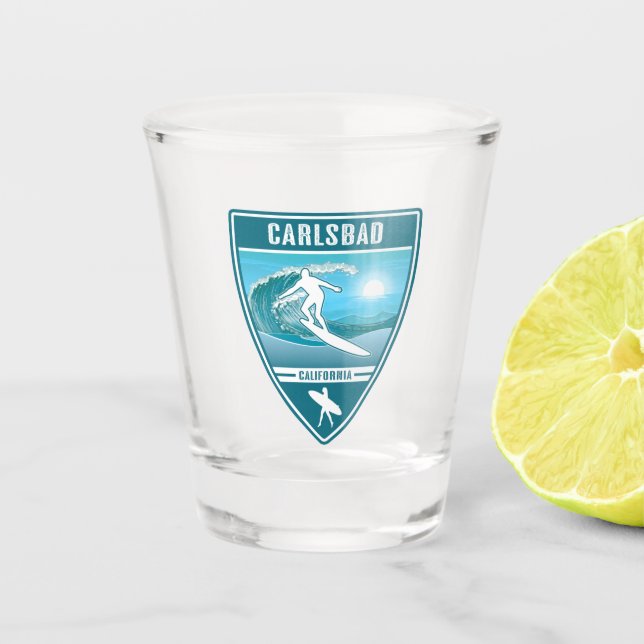 Surf Carlsbad California Shot Glass (Front)