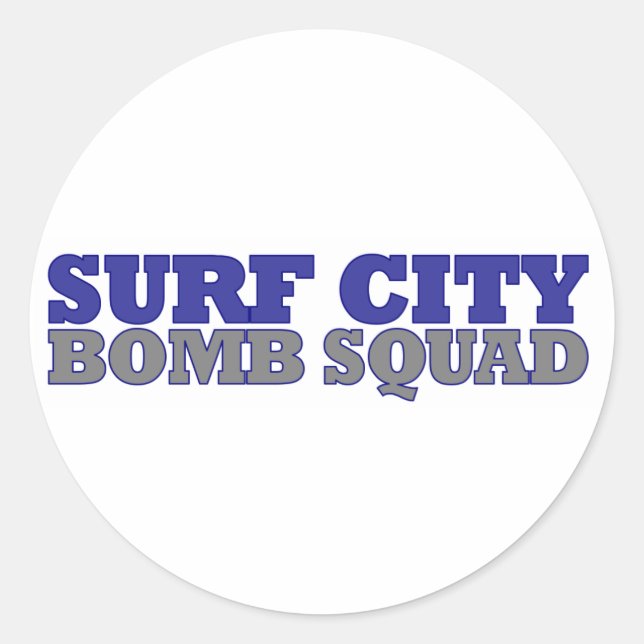 Surf City Bomb Squad Classic Round Sticker (Front)