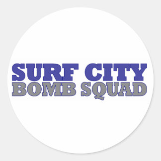 Surf City Bomb Squad Classic Round Sticker