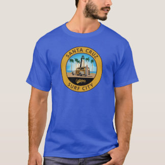 Surf City Logo Lighthouse with Woodie Sticker Wood T-Shirt