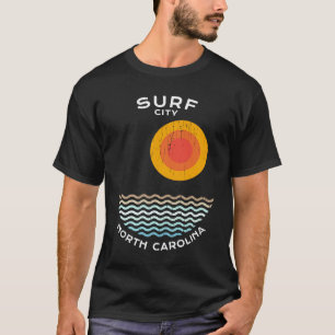 Surf City NC Summertime Vacationing Squiggly Waves T-Shirt