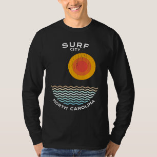 Surf City NC Summertime Vacationing Squiggly Waves T-Shirt
