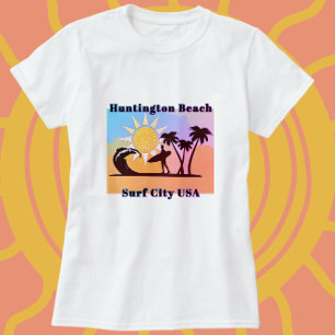Surf City USA Huntington Beach CA Ocean Waves T-Shirt