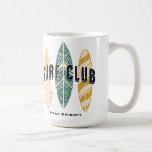 Surf Club Summer Beach Vacation Funny Vintage Coffee Mug