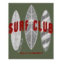 Surf Club Summer Beach Vacation Funny Vintage