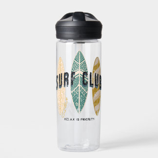 Surf Club Summer Beach Vacation Funny Vintage Water Bottle
