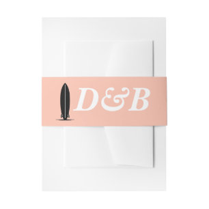 Surf Couple Wedding Invitation Belly Band