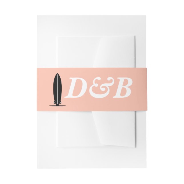 Surf Couple Wedding Invitation Belly Band (Front Example)