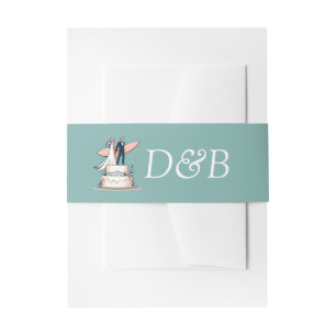 Surf Couple Wedding Invitation Belly Band