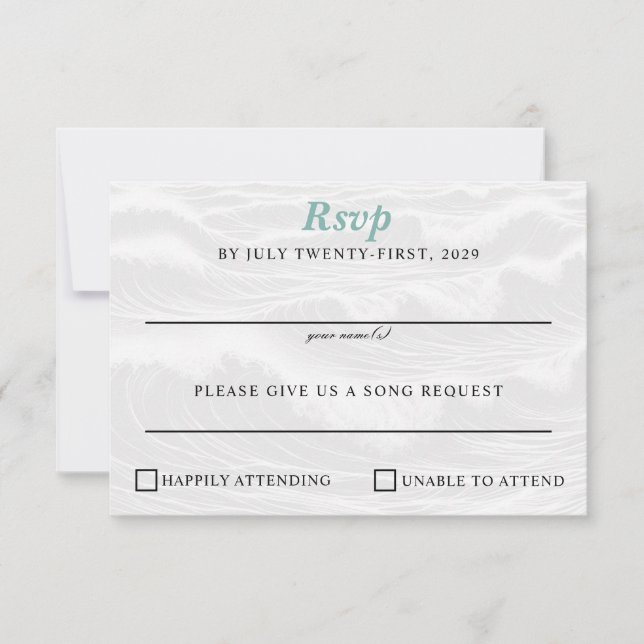 Surf Couple Wedding RSVP Card (Front)