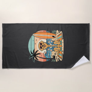 Surf Dog Retro Beach Summer Towel
