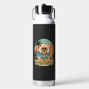 Surf Dog Retro Beach Summer Water Bottle
