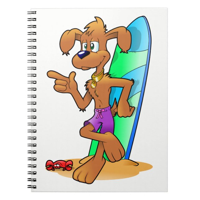 Surf Dog Spiral Notebook (Front)